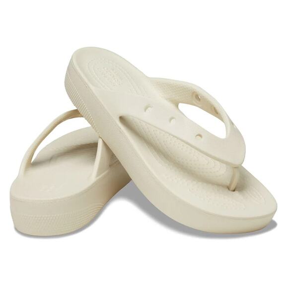 NWOT Crocs Classic Croslite Slip On Platform Flip Flop White Women's Size 9 - Picture 1 of 11